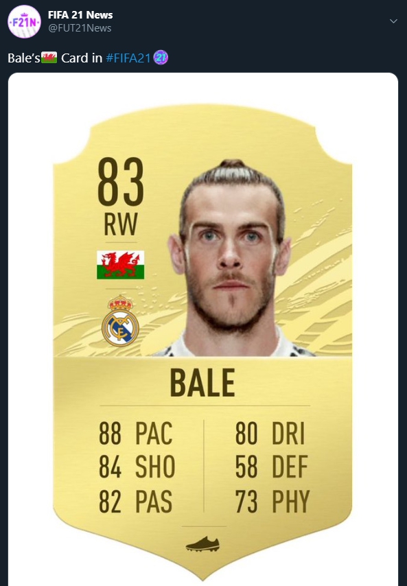 Tak rzeczywiście ma wyglądać KARTA Bale'a w FIFA 21!